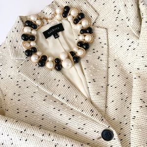 TALBOTS Tweed pearl blazer 3/4 sleeves